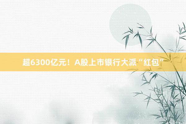 超6300亿元！A股上市银行大派“红包”