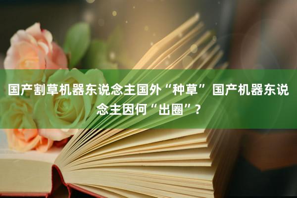 国产割草机器东说念主国外“种草” 国产机器东说念主因何“出圈”？
