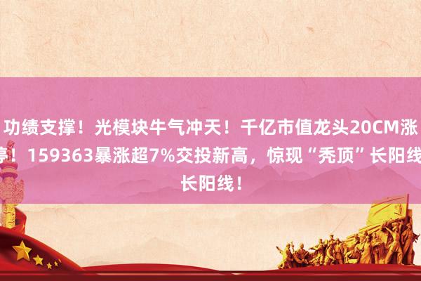 功绩支撑！光模块牛气冲天！千亿市值龙头20CM涨停！159363暴涨超7%交投新高，惊现“秃顶”长阳线！