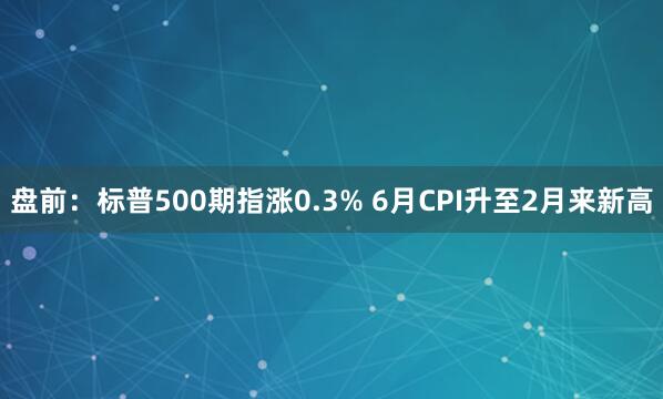 盘前：标普500期指涨0.3% 6月CPI升至2月来新高