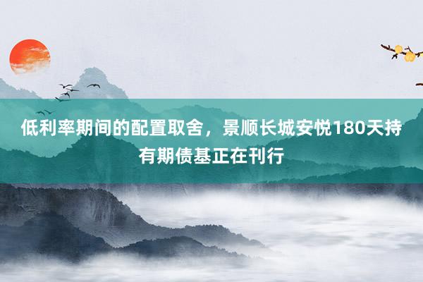 低利率期间的配置取舍，景顺长城安悦180天持有期债基正在刊行