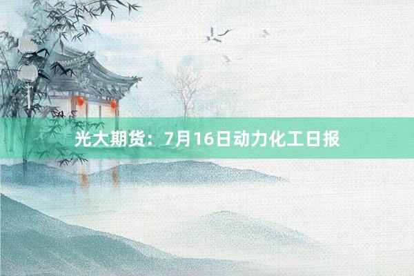 光大期货：7月16日动力化工日报