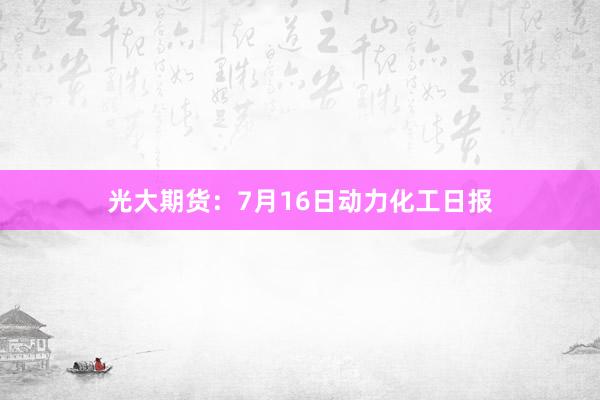 光大期货：7月16日动力化工日报