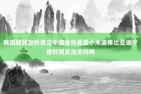 韩国股民加快建立中国金钱最爱小米追捧比亚迪宁德时间及泡泡玛特