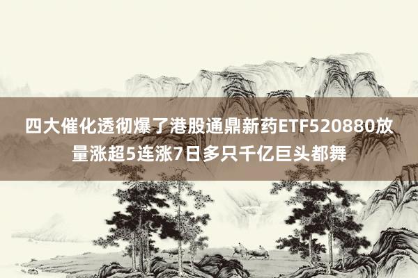 四大催化透彻爆了港股通鼎新药ETF520880放量涨超5连涨7日多只千亿巨头都舞