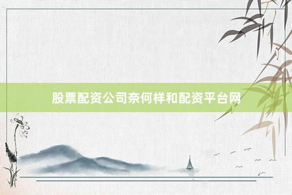 股票配资公司奈何样和配资平台网