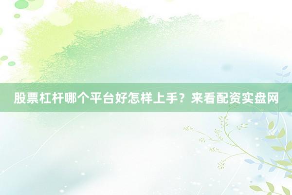 股票杠杆哪个平台好怎样上手？来看配资实盘网