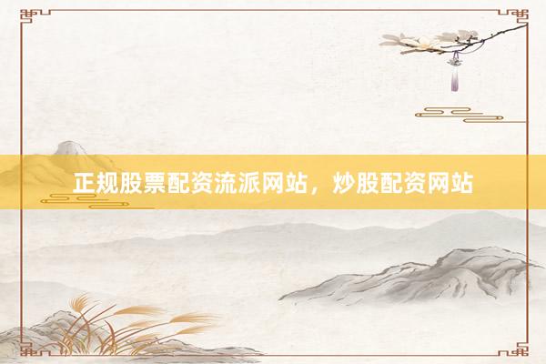 正规股票配资流派网站，炒股配资网站