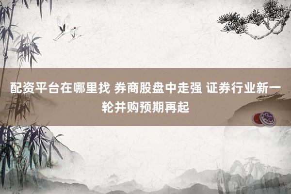 配资平台在哪里找 券商股盘中走强 证券行业新一轮并购预期再起