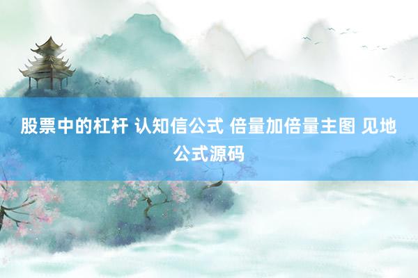 股票中的杠杆 认知信公式 倍量加倍量主图 见地公式源码