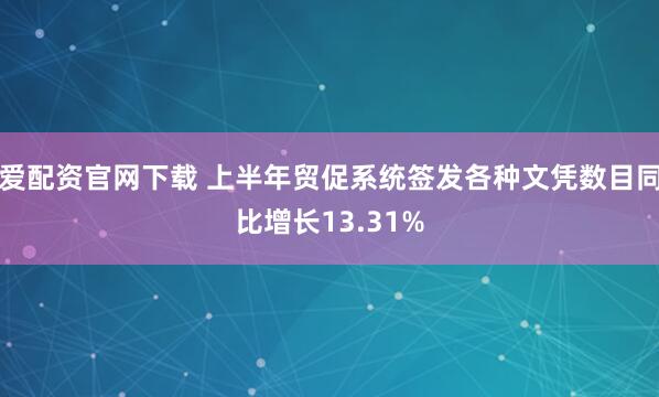 爱配资官网下载 上半年贸促系统签发各种文凭数目同比增长13.31%