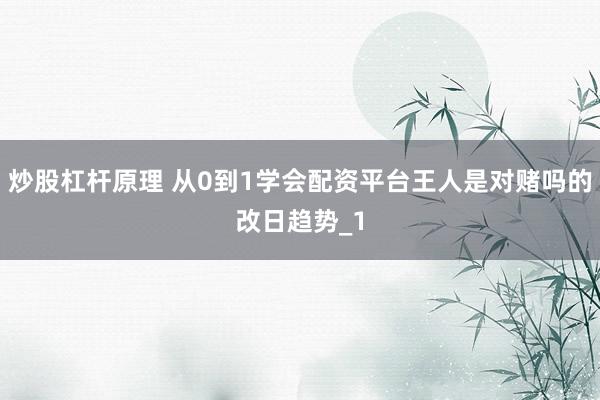 炒股杠杆原理 从0到1学会配资平台王人是对赌吗的改日趋势_1